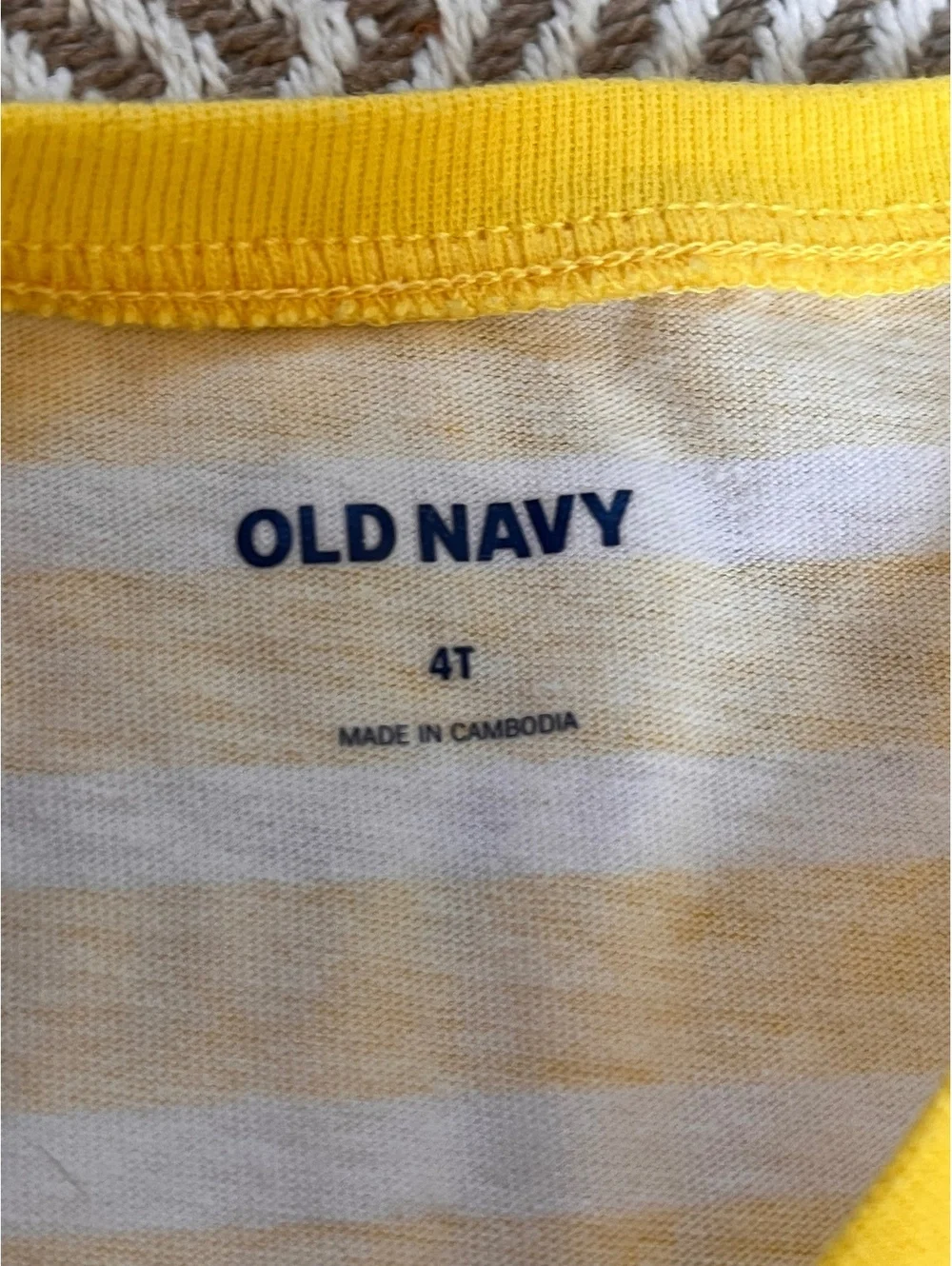 Old Navy 4T Yellow and White Striped Cotton Dress